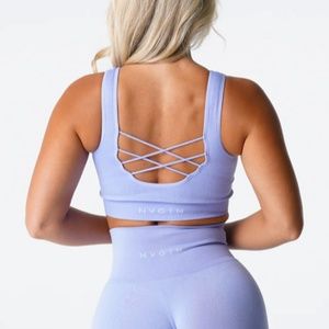 NVGTN Desire Ribbed Seamless Sports Bra - Periwinkle